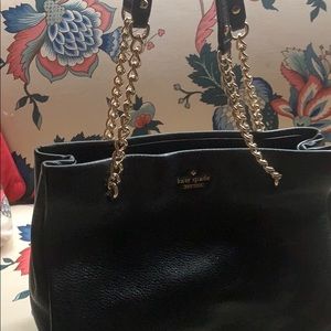 Kate Spade black purse with gold chain